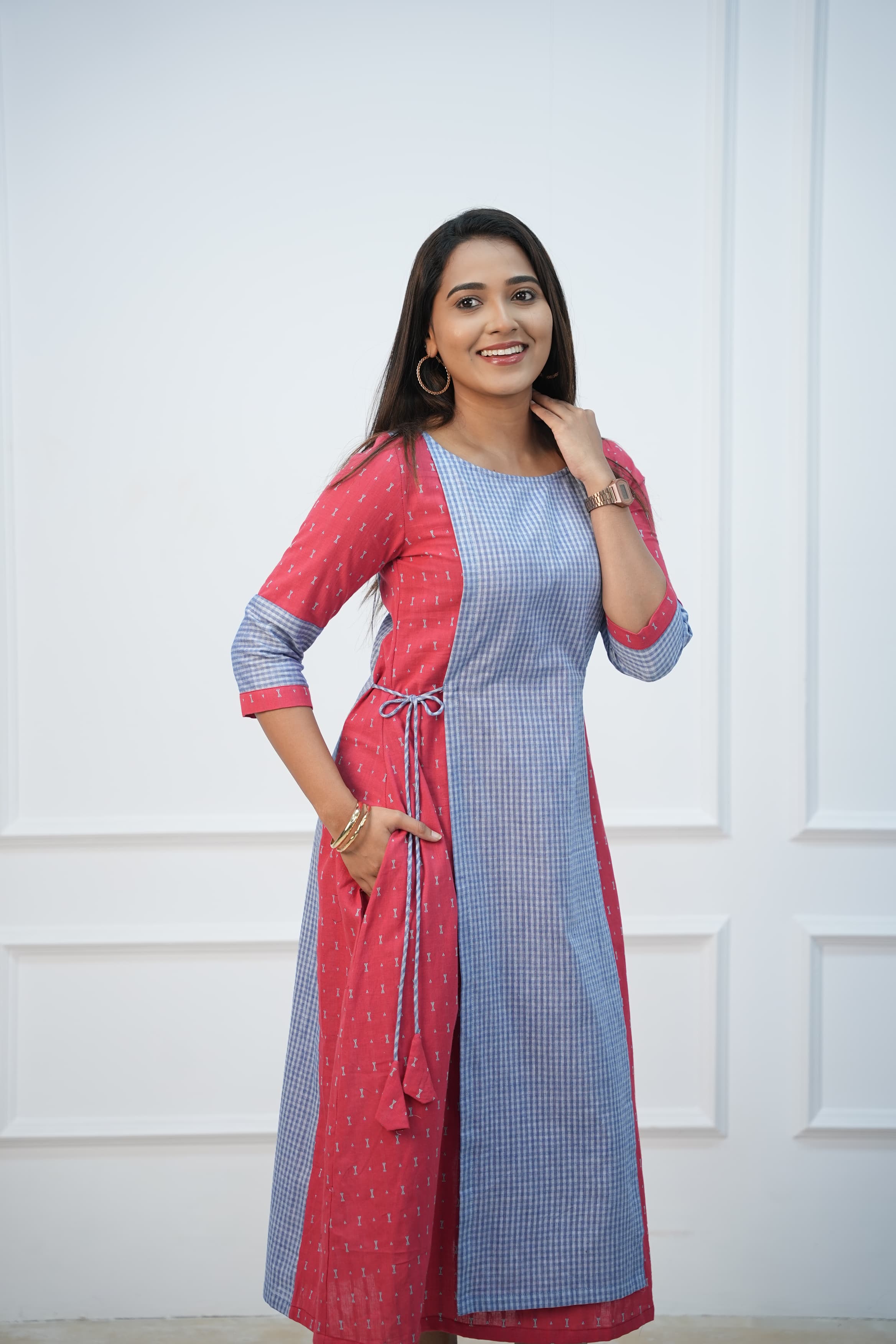 Coral Maternity Feeding Dress