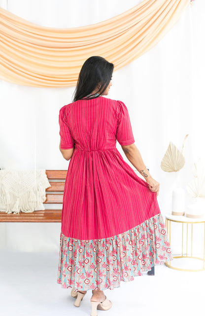 Pretty Pink Maternity Feeding Dress