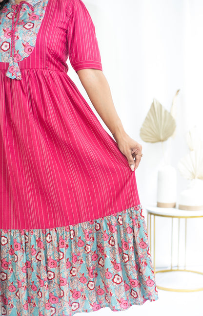 Pretty Pink Maternity Feeding Dress