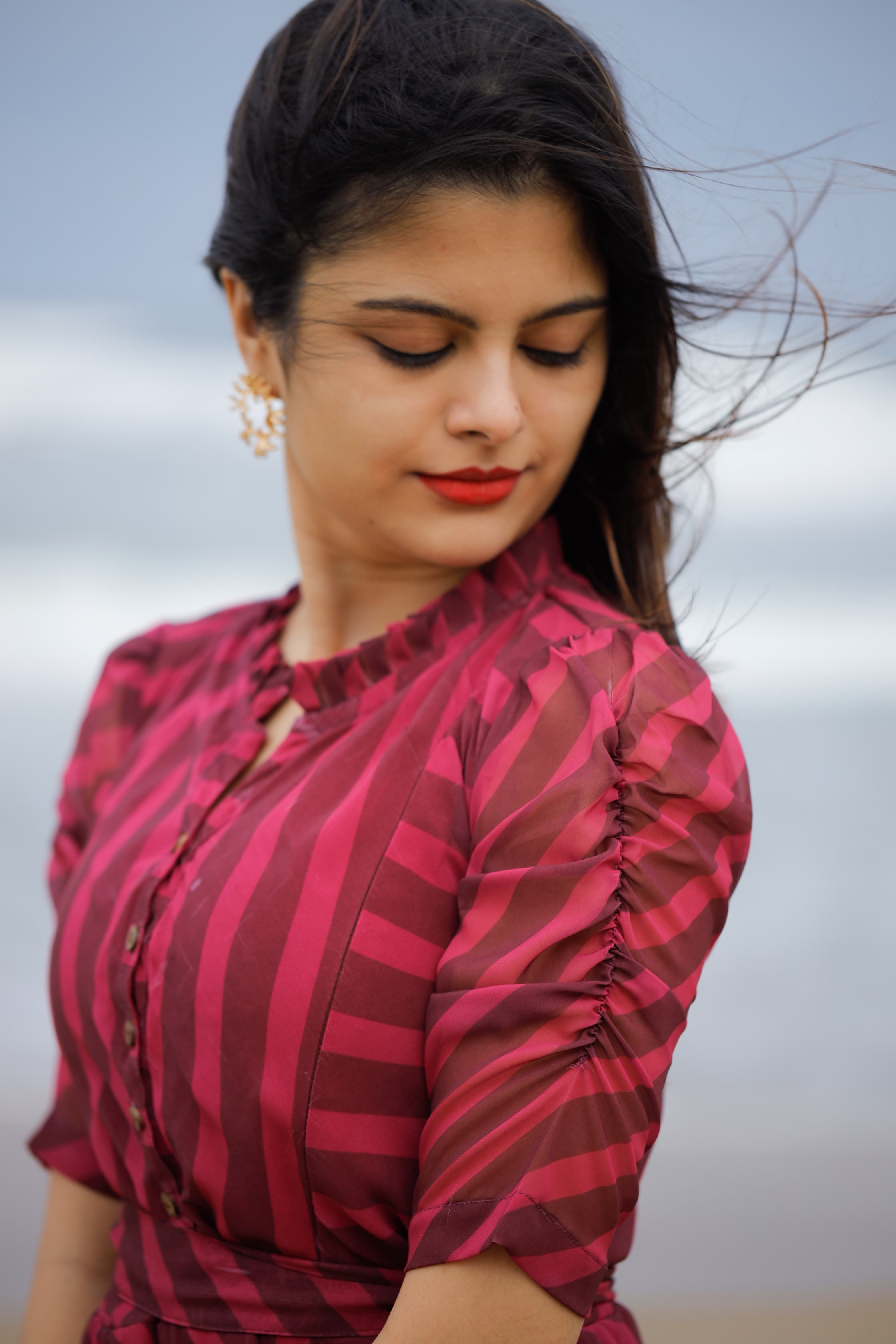 Shades of Plum Maternity Feeding Dress
