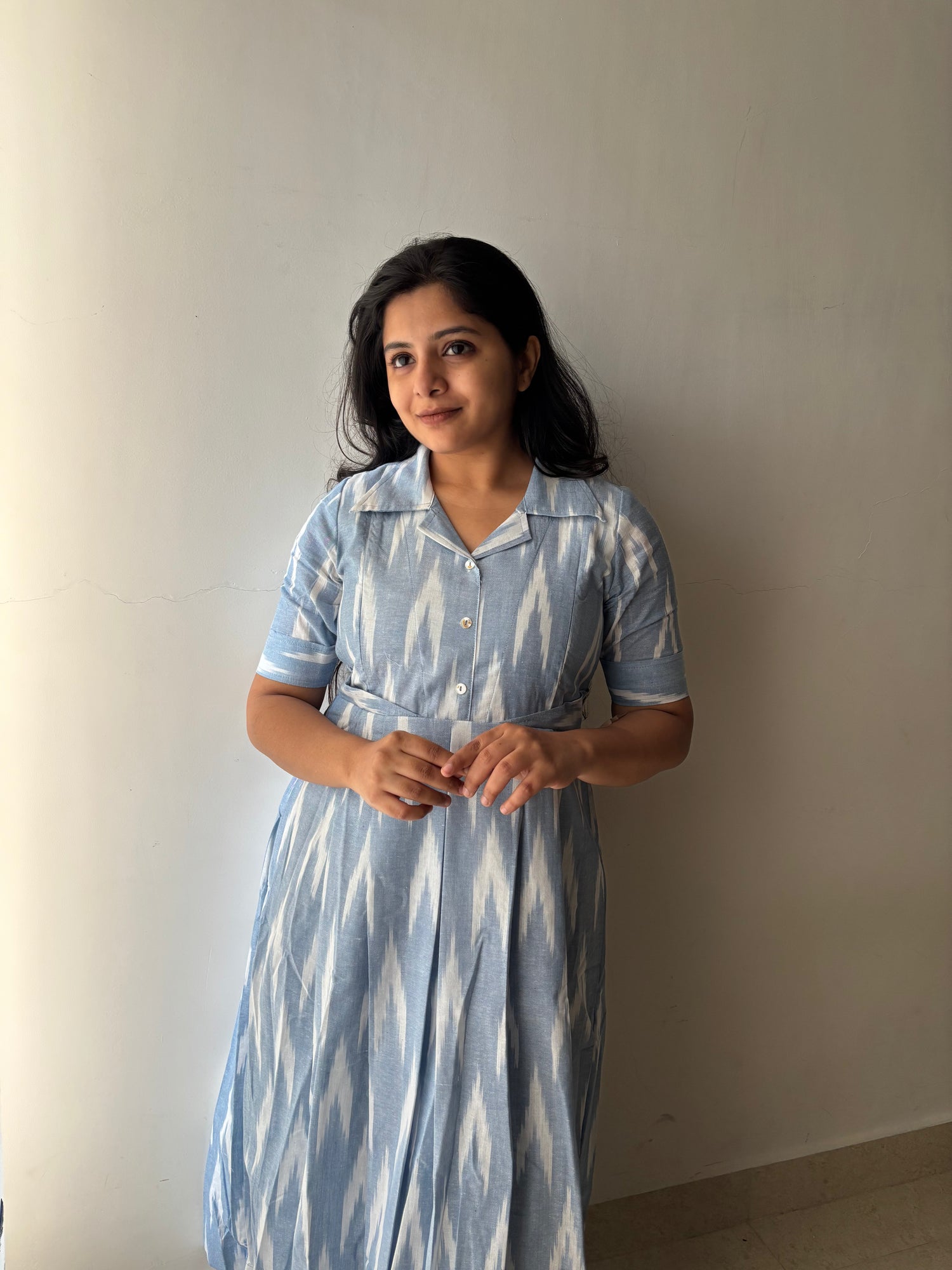 Blue Swirl Maternity Feeding Dress