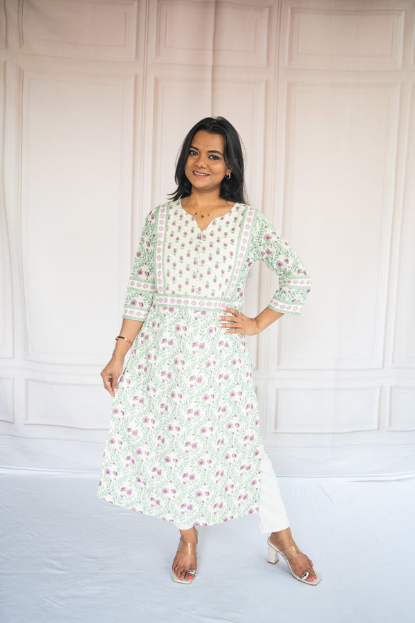 Purple Buds Maternity Feeding Kurta