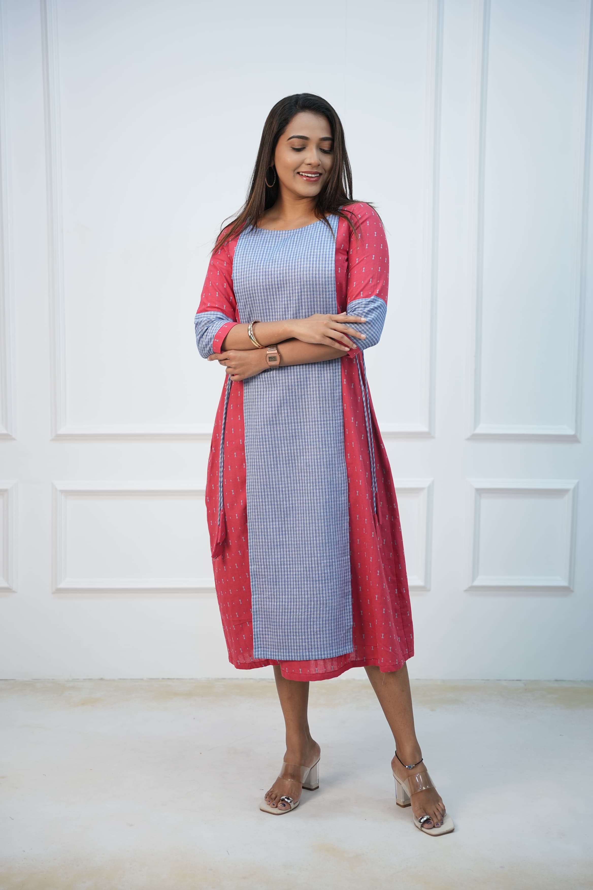 Coral Maternity Feeding Dress
