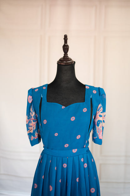 Bloom in blue Maternity Feeding Dress