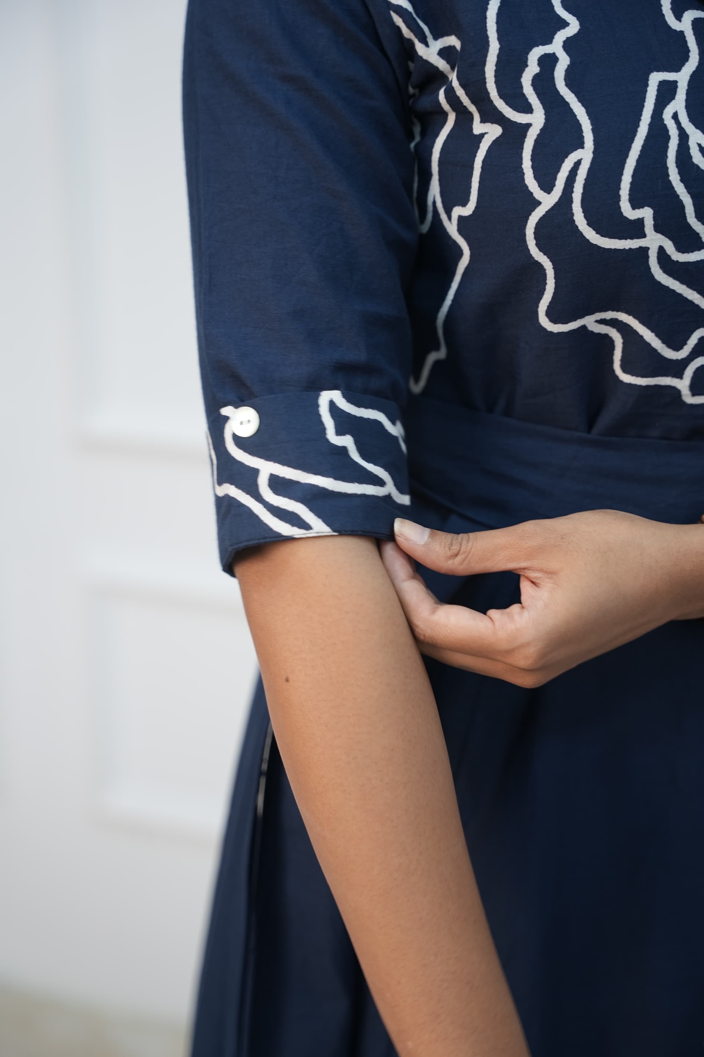 Navy Charm Maternity Feeding Frock
