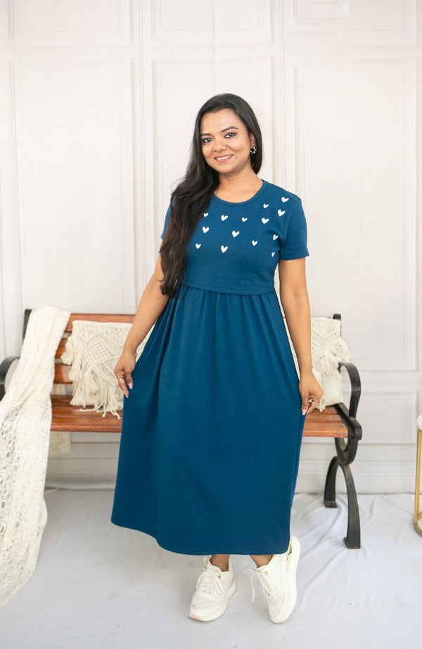 Blue Snuggle Zipless Feeding Frock