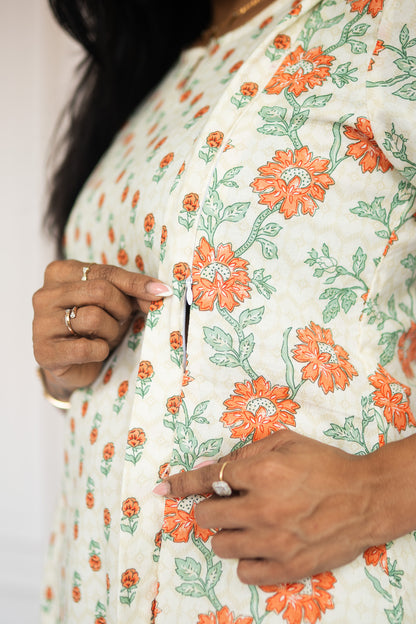 Orange Buds Maternity Feeding Kurta