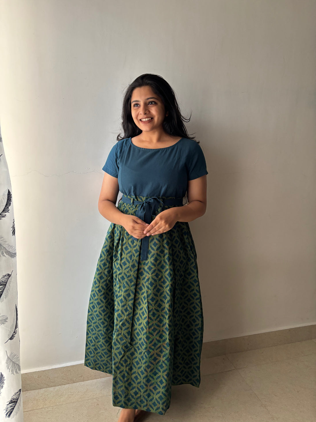 Green Vibe Maternity Feeding Dress