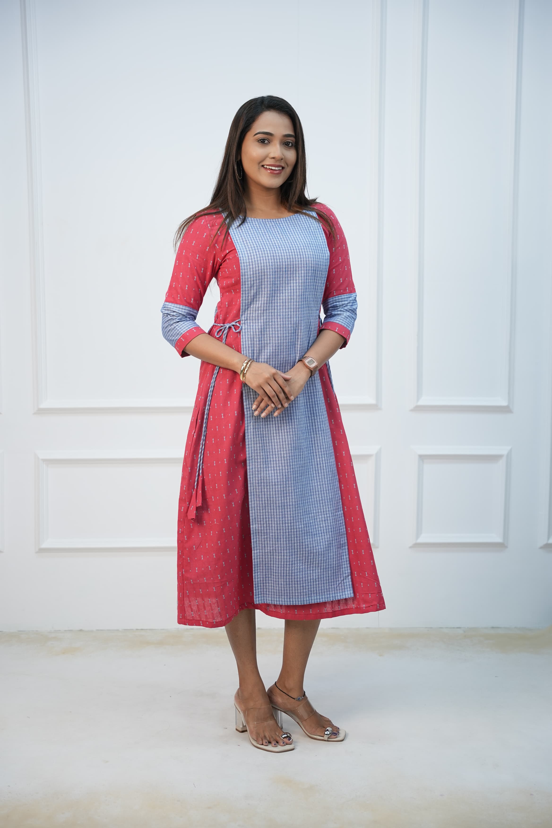 Coral Maternity Feeding Dress