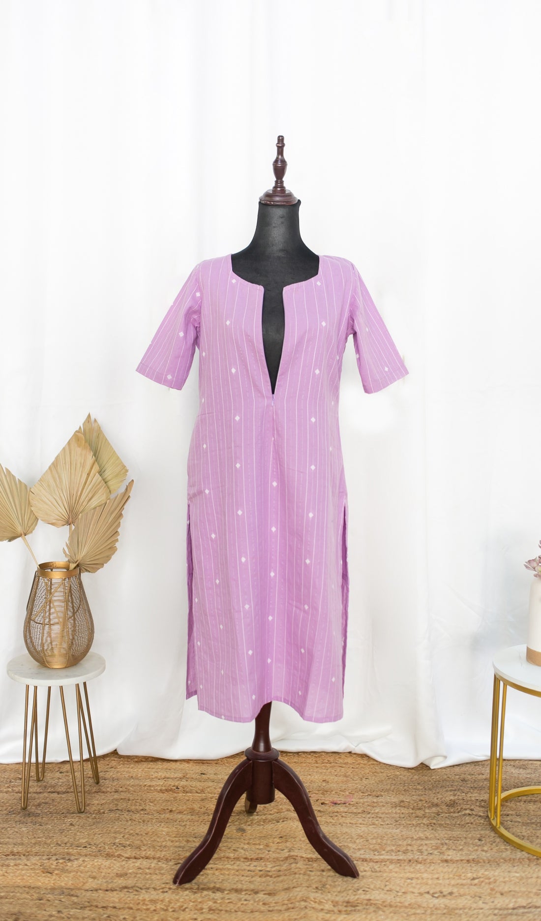 Lilac Glow Feeding kurta top center zip