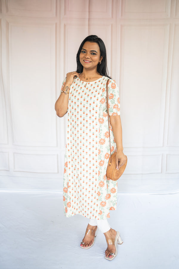 Orange Buds Maternity Feeding Kurta