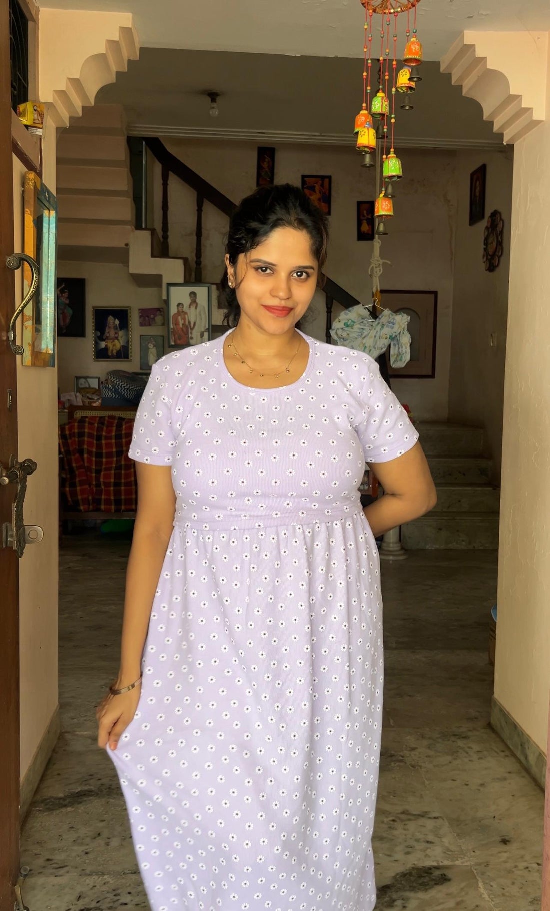 Misty Lavender Zipless Feeding Frock