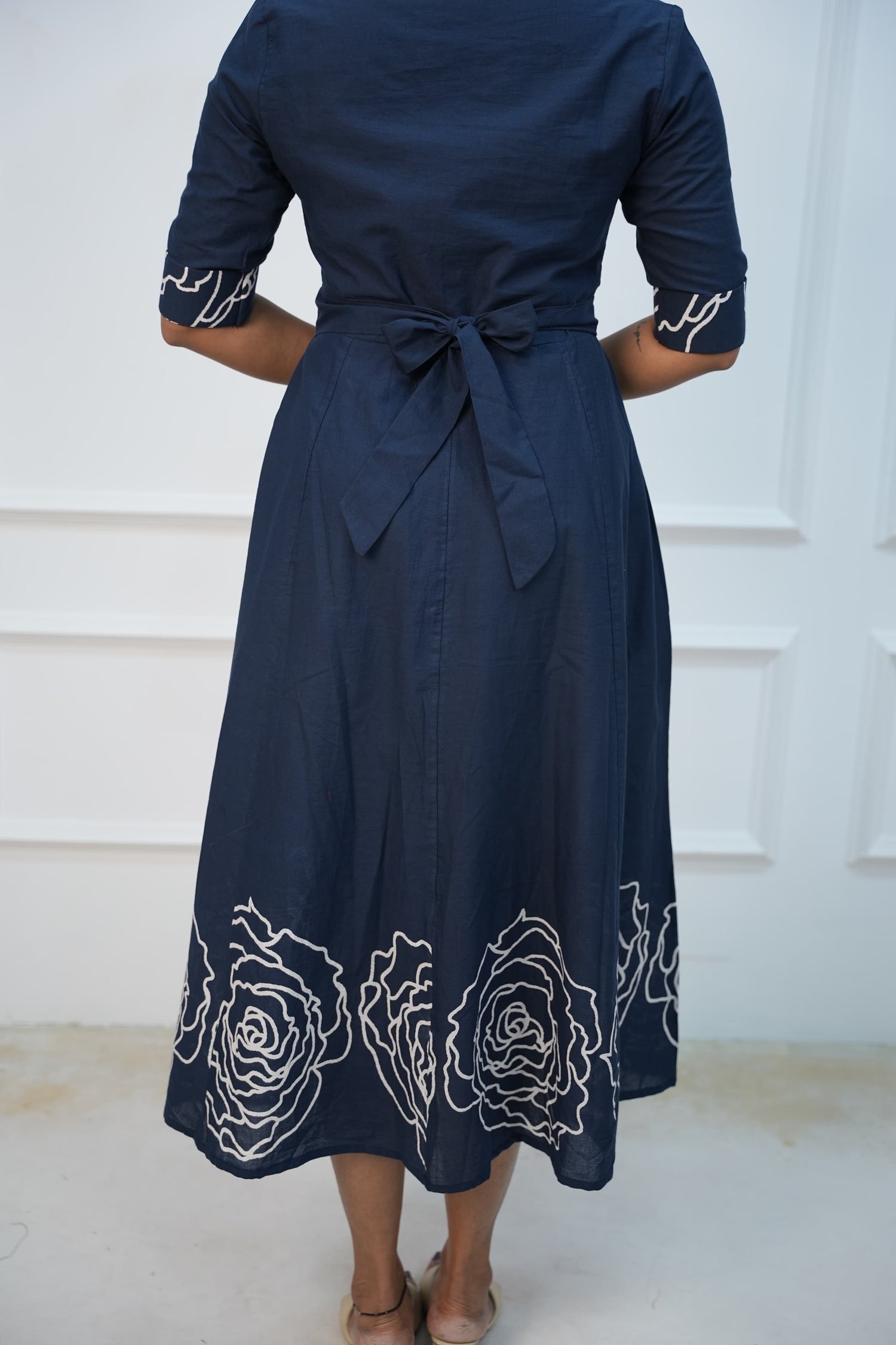 Navy Charm Maternity Feeding Frock