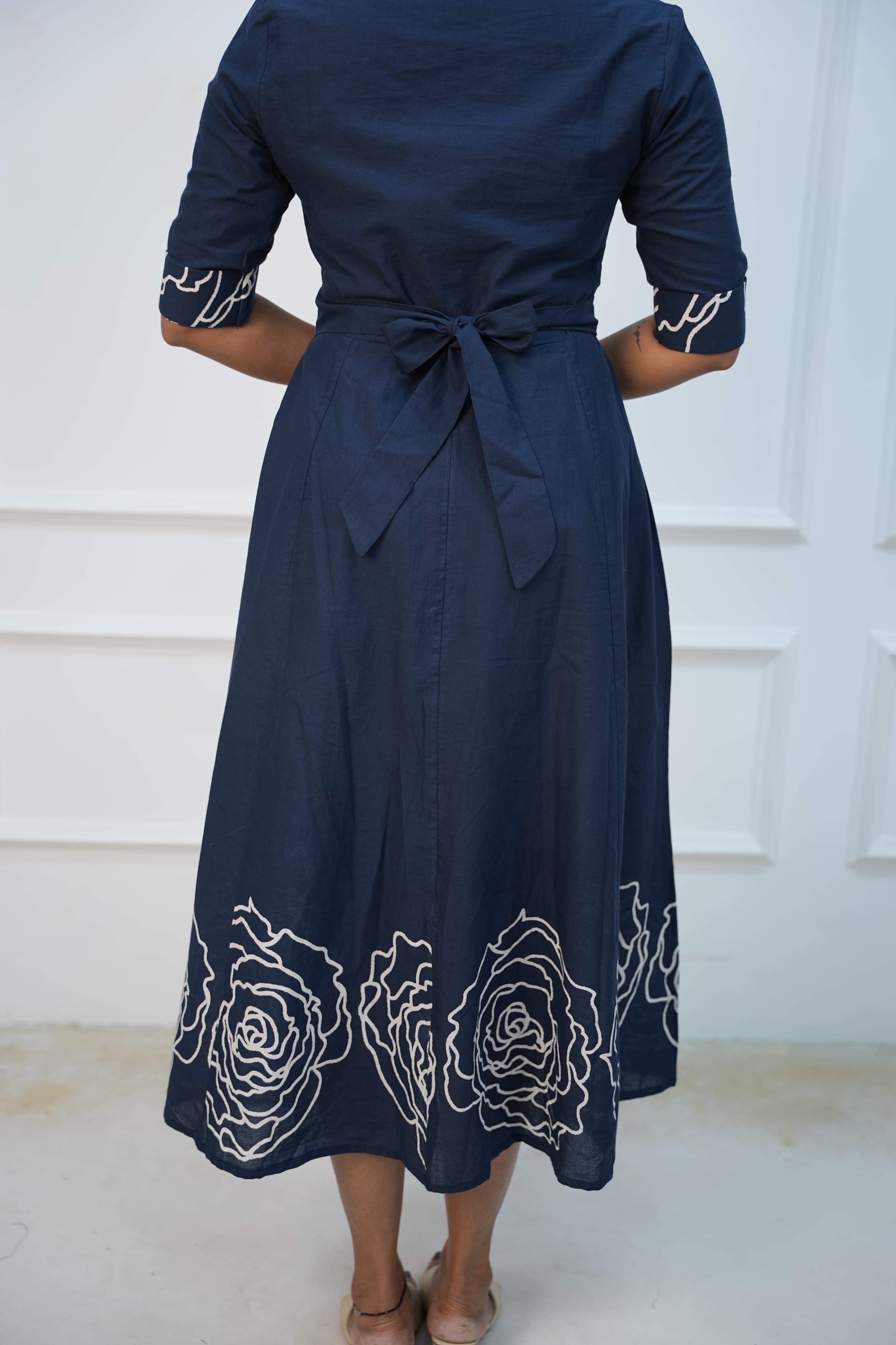 Navy Charm Maternity Feeding Frock