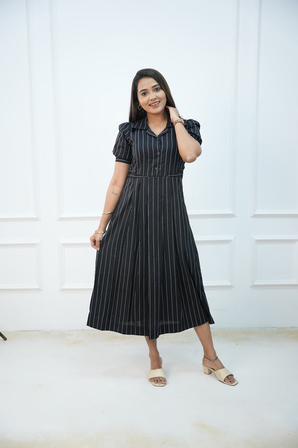 Black Coffee Maternity Feeding Dress