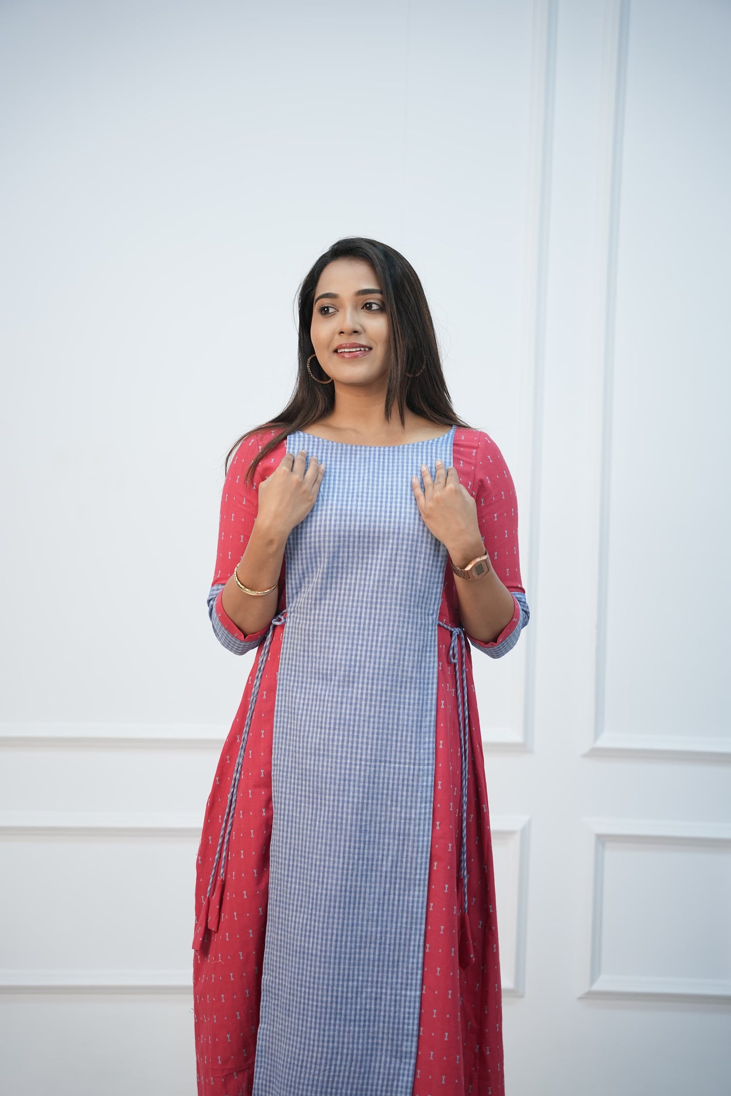 Coral Maternity Feeding Dress