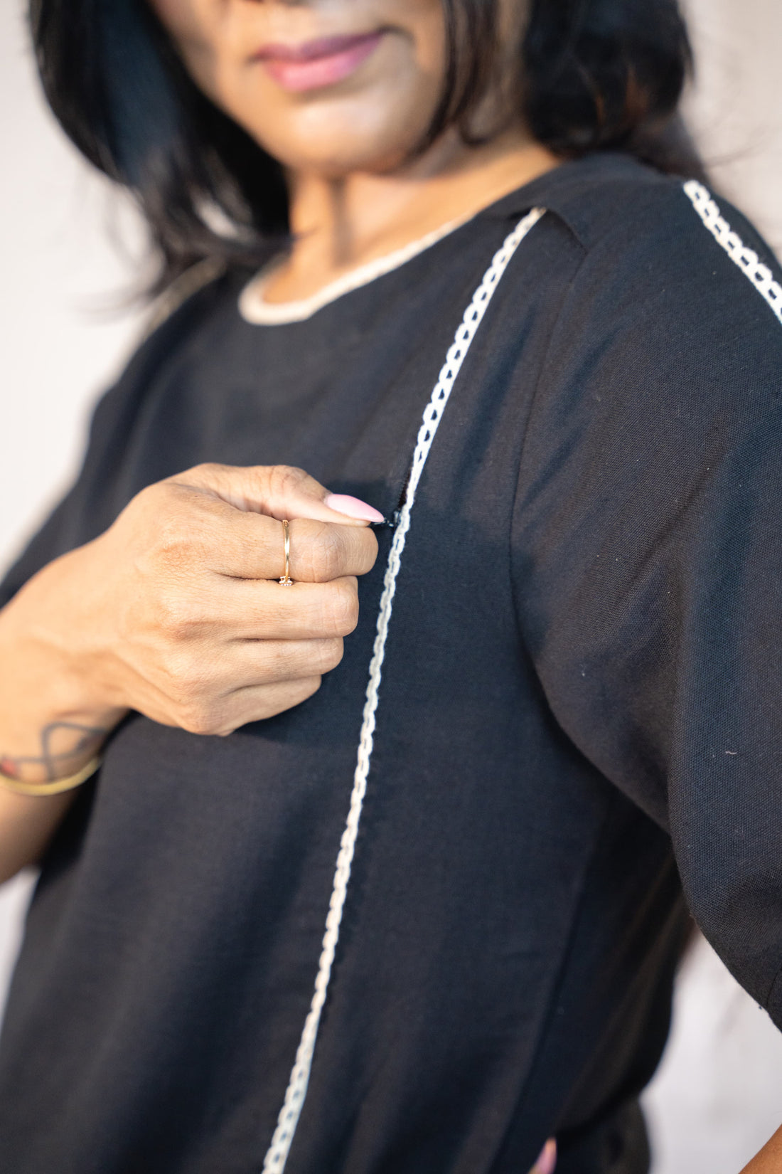 Unparalleled Black Maternity Feeding Co-Ord