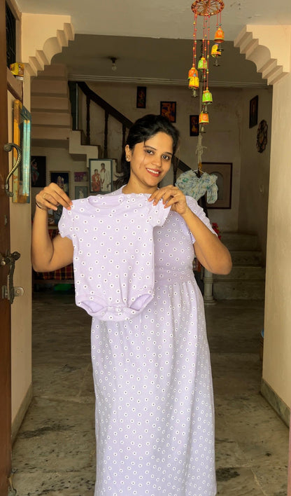Misty Lavender Zipless Feeding Frock