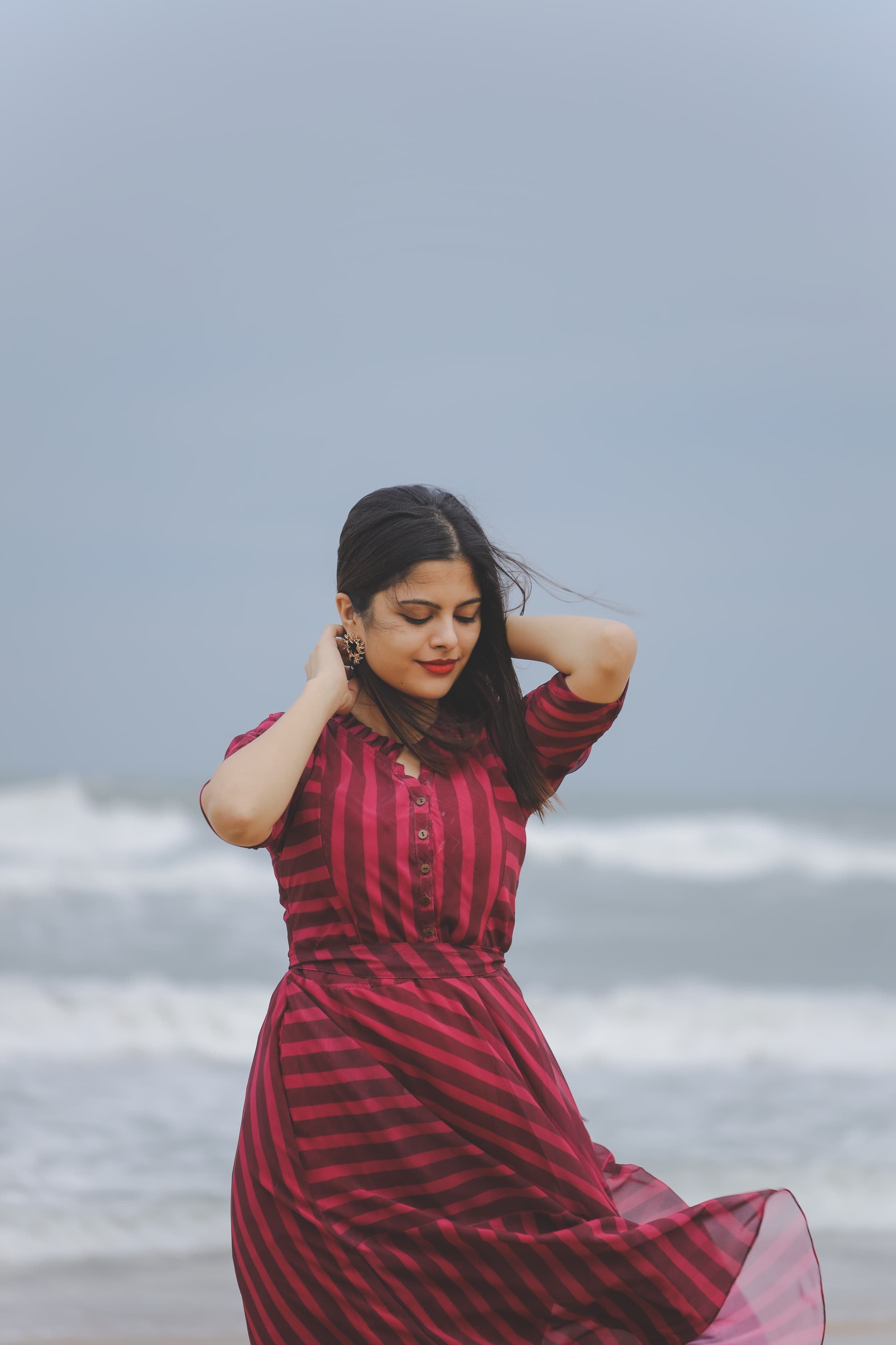 Shades of Plum Maternity Feeding Dress