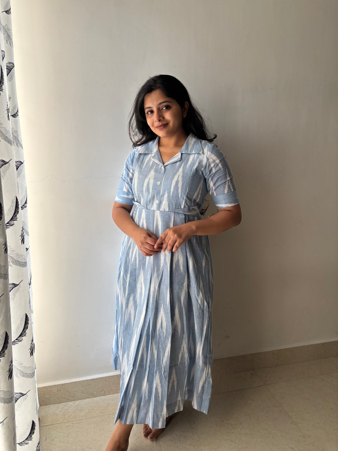 Blue Swirl Maternity Feeding Dress