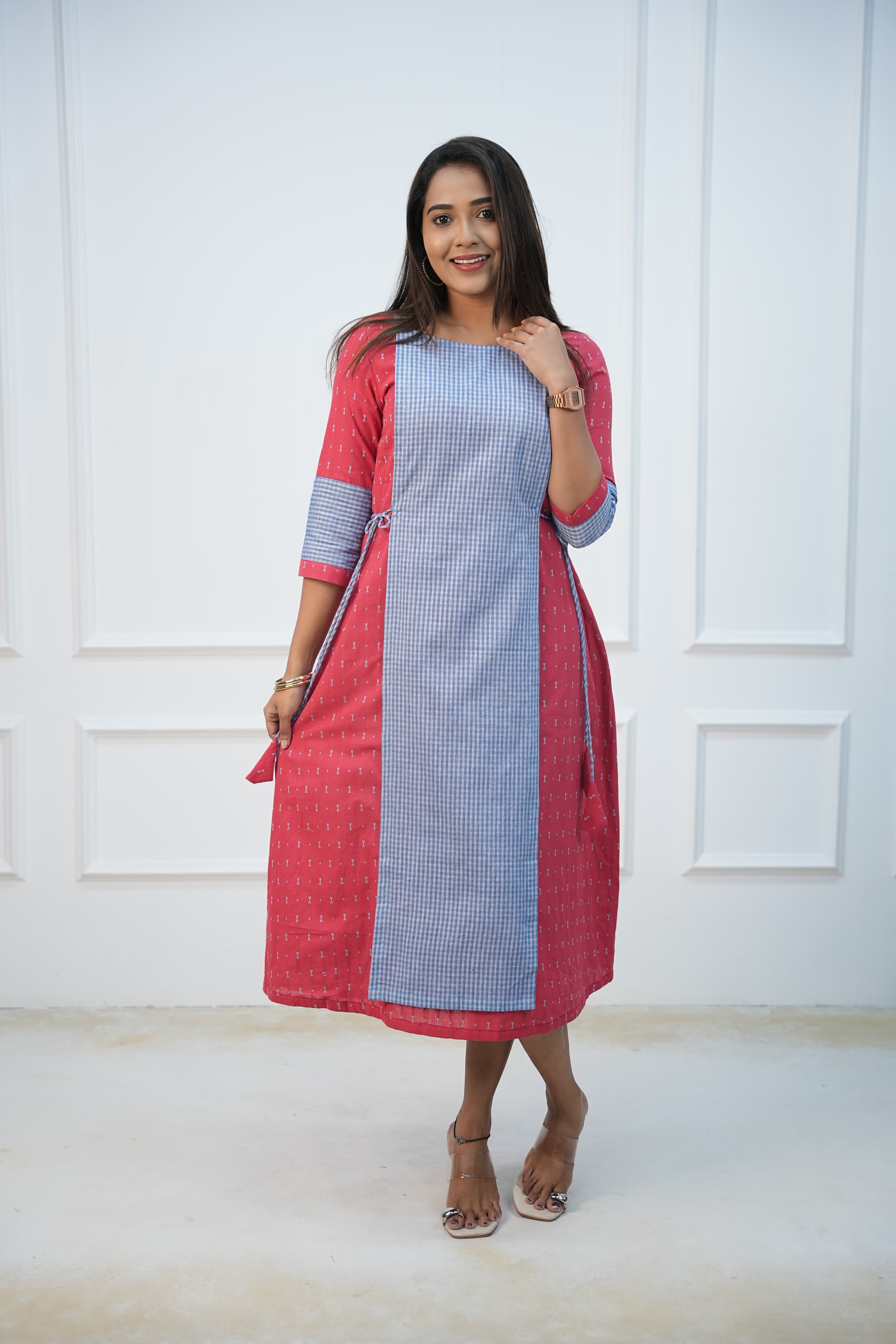 Coral Maternity Feeding Dress