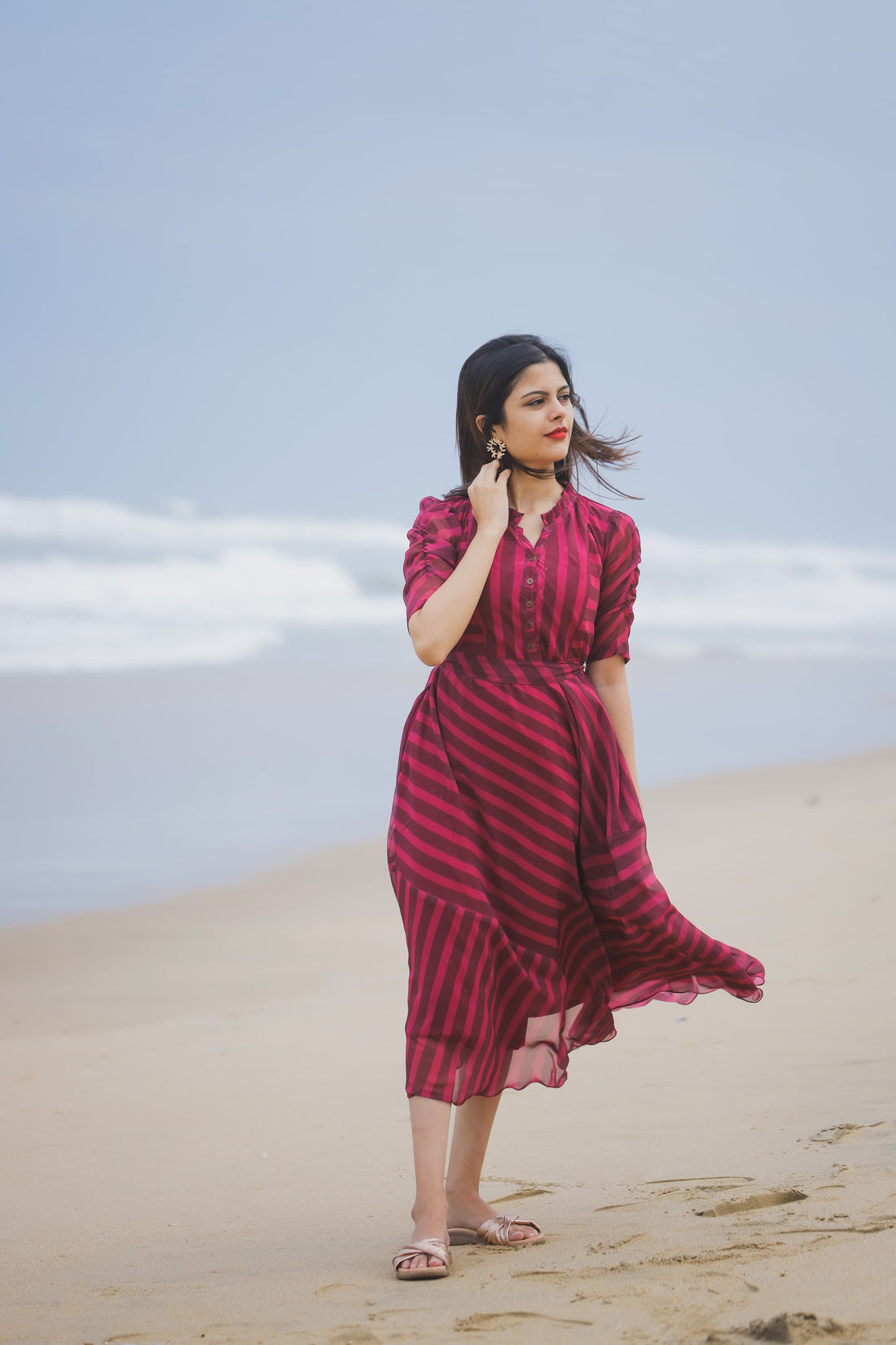 Shades of Plum Maternity Feeding Dress