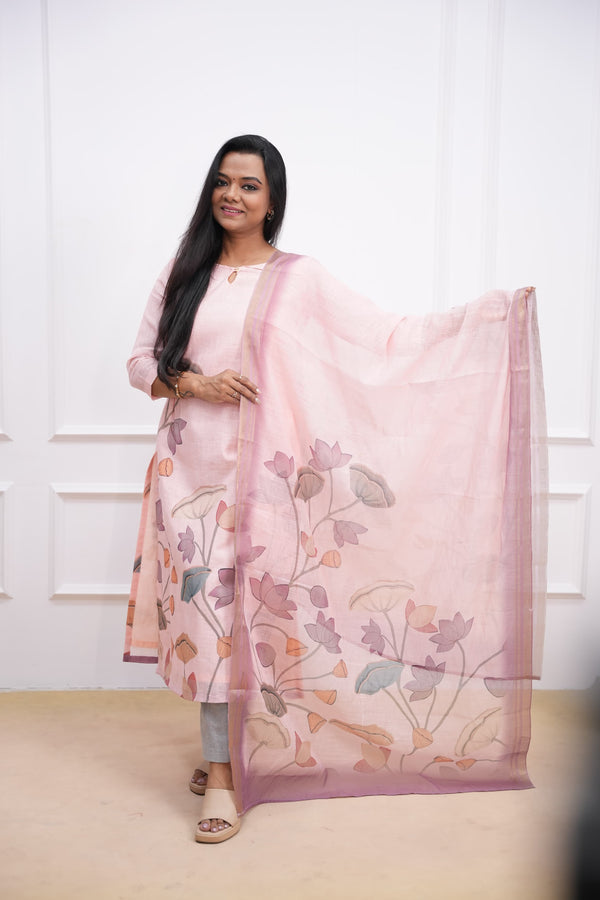 Painted Petals Maternity Feeding Top and Dupatta
