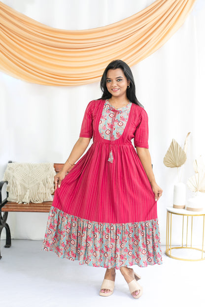 Pretty Pink Maternity Feeding Dress