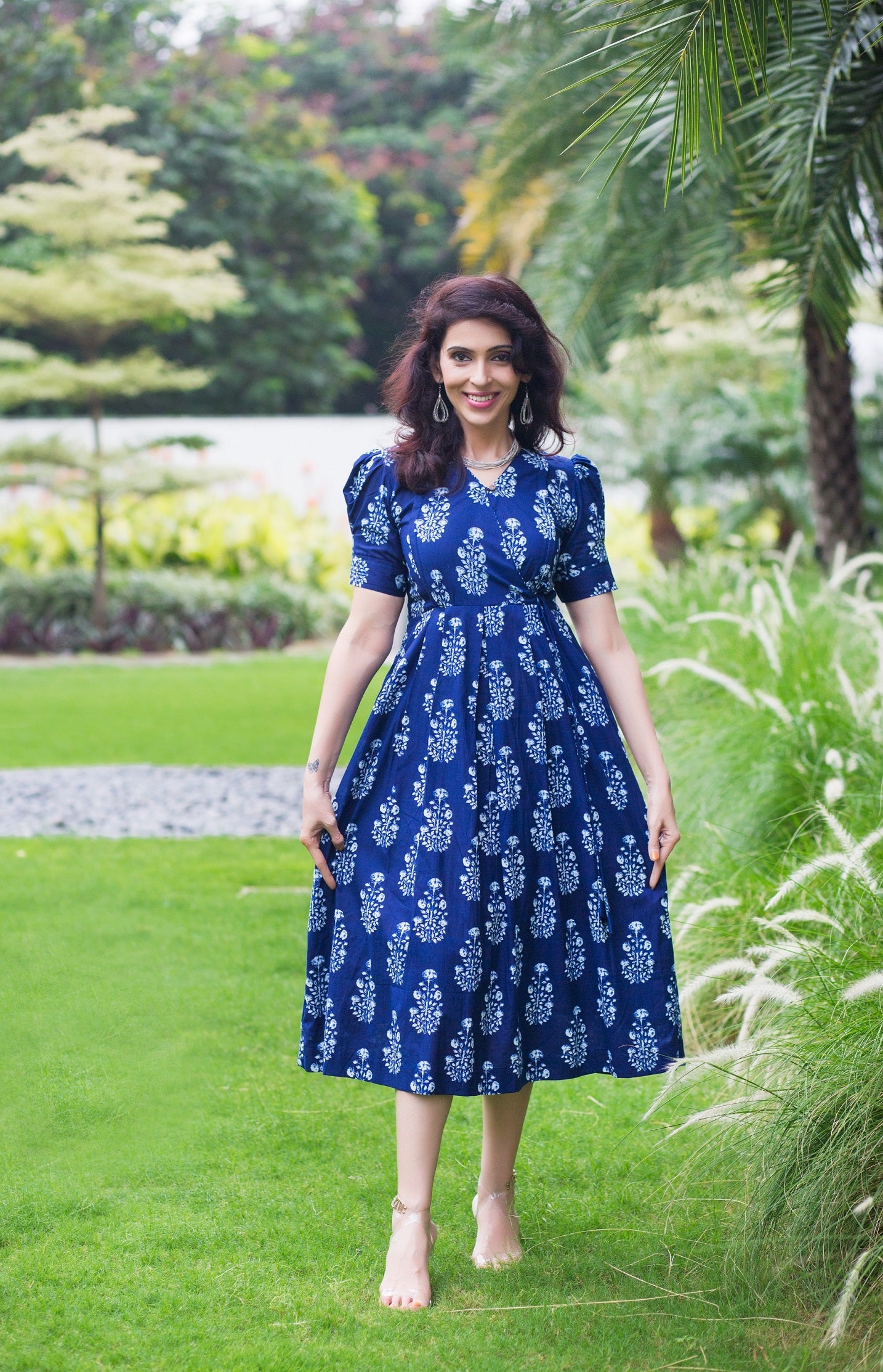 Indigo Chic Maternity Feeding Frock Dress