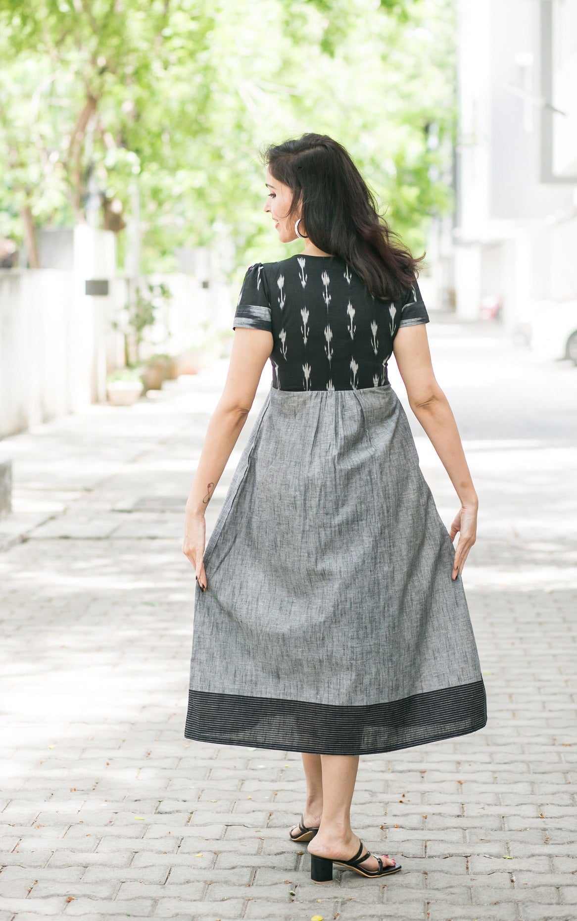 Black n Shades of GREY Maternity Feeding Frock