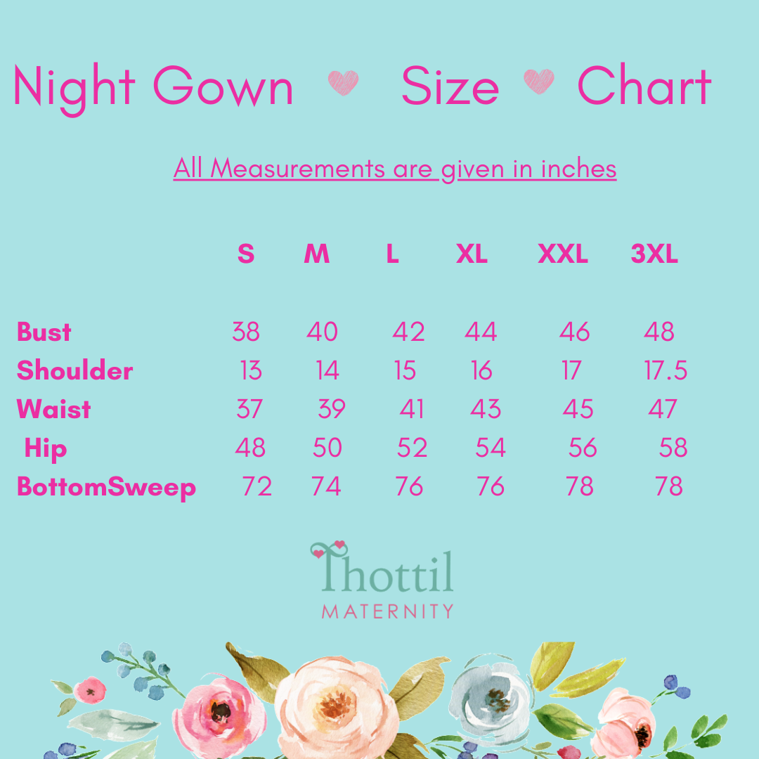 AQUA ROSE Feeding Night Gown Side Zip