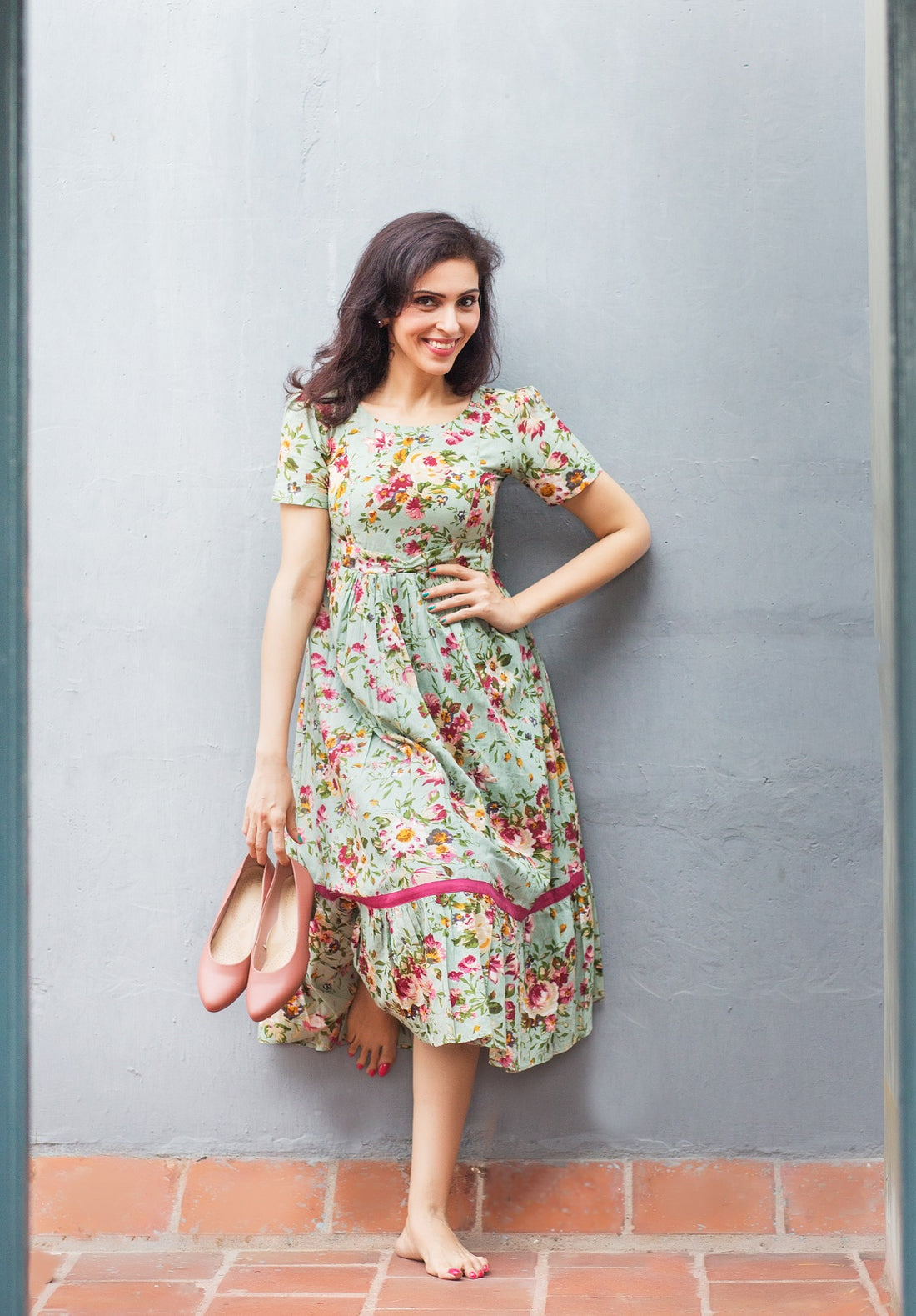 English Rose Maternity Feeding Dress