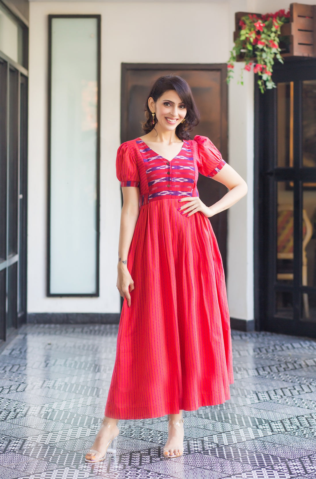 Lady in Red MAXI Dress With Feeding zips