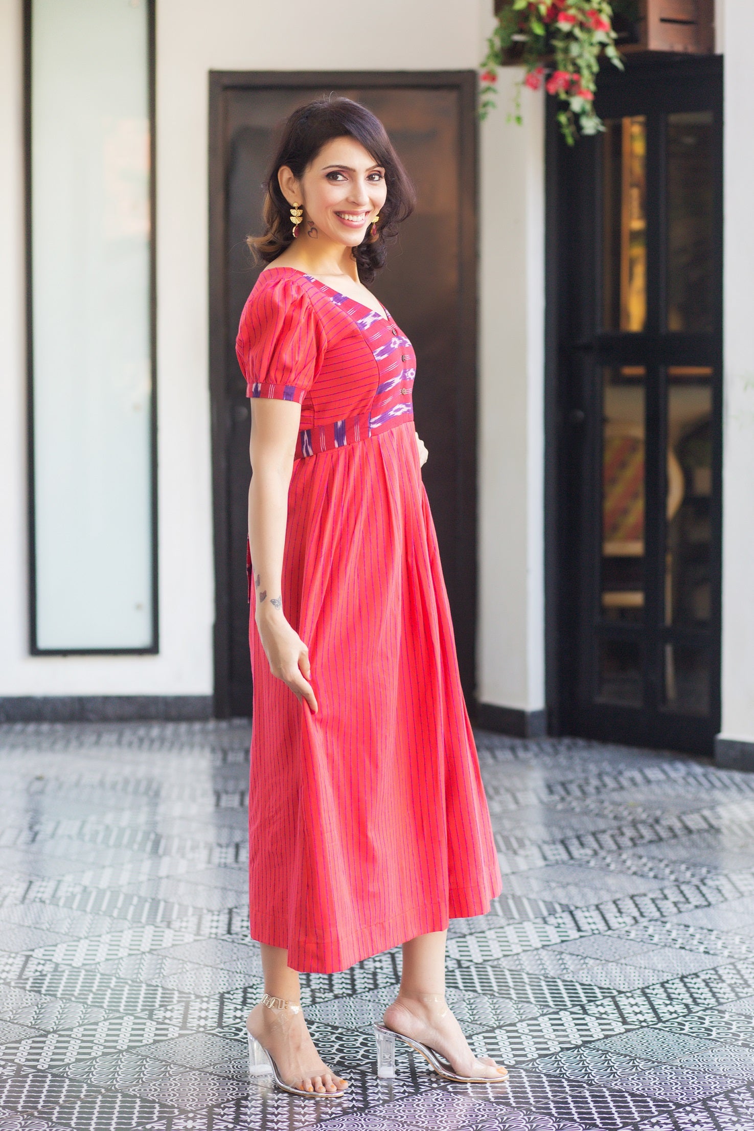 Lady in Red MAXI Dress With Feeding zips